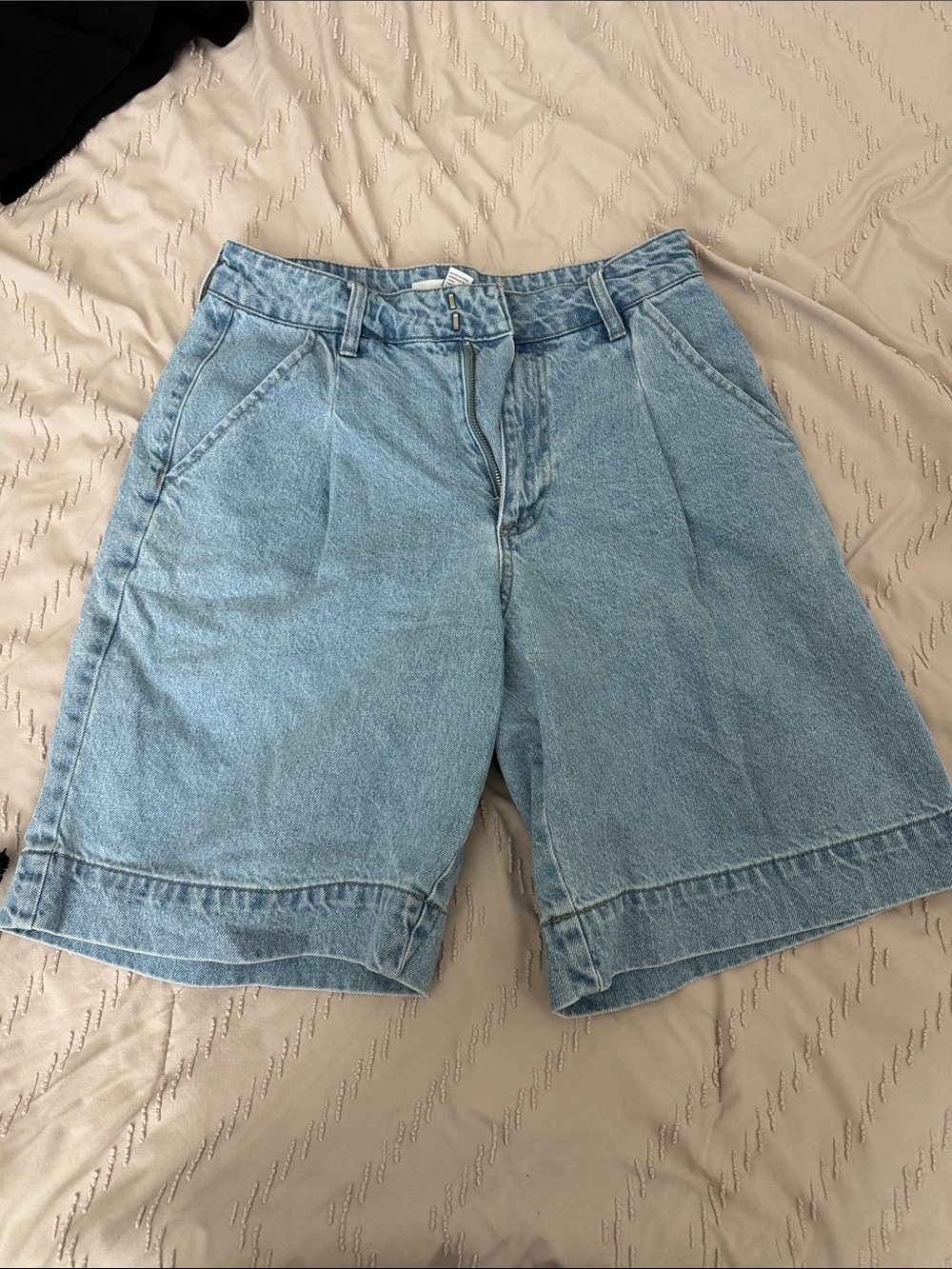 High-Rise Light Blue Denim Shorts for Women
